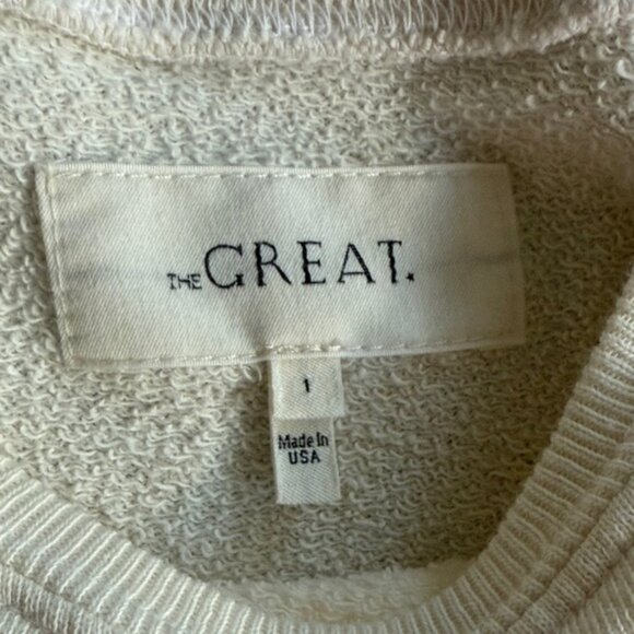 The Great sz 1 or XS Cream Long Sleeve Sweatshirt 100% cotton great condition - Picture 6 of 7